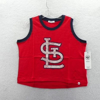 St Louis Cardinals Shirt Womens Small Medium Red '47 Brand MLB Baseball Tank Top - Image 1 of 4