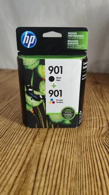 NEW EXP. 4/2020 HP 901 Black and Tri-Color Ink Cartridges 2 PACK CN069FN - Image 1 of 4
