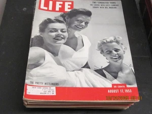 LIFE MAGAZINE 1953 AUGUST 17 PRETTY WITTLINGERS IN THE SIDE LOUVE  WITH LIFE CAM - Picture 1 of 1