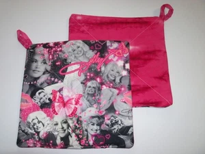 Dolly Parton Estampado Rosa Bache Cocina Caliente Pad Trivet NUEVO Hecho a Mano Idea de Regalo - Imagen 1 de 4