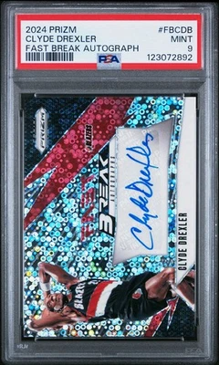 Clyde Drexler Prizm Disco Auto PSA 9 - 2024 Prizm Basketball - Image 1 of 2