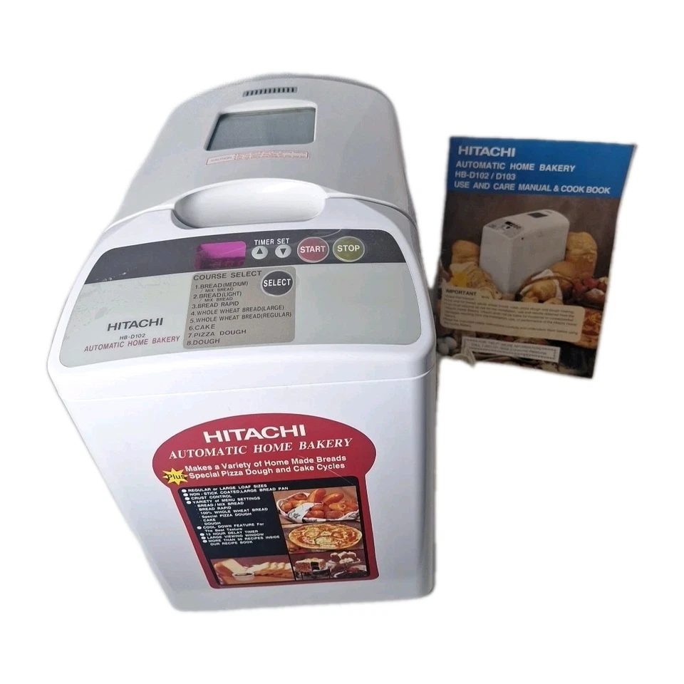Máquina automática para hacer pan para panadería en casa Hitachi HB-D102 con manual, libro de cocina Foto 1 de 4