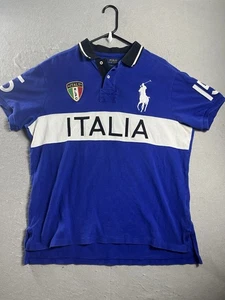 Ralph Lauren Herren Poloshirt Blau XL Italia Italy Rugby Custom Fit #15 - Bild 1 von 13