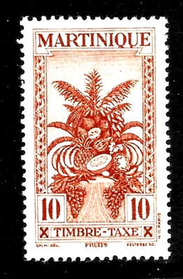 HICK GIRL-COMO NUEVO FRANQUEO FRANCÉS-MARTINIQUE DEBIDO SC#J27 FRUTA TROPICAL X6600 Foto 1 de 2