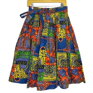 SB Womens Midi Skirt One Size Boho Hippie Retro Colorful Patchwork Paisley Gypsy - Picture 1 of 8