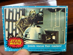 1977 Topps Star Wars Series 1 Blue Droids Rescue Their Masters Card #40 - Picture 1 of 2