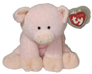 Ty Pluffies - PIGGY the Pig (9 Inch) NEW MWMTs Soft Plush Stuffed Animal Toy - Picture 1 of 8