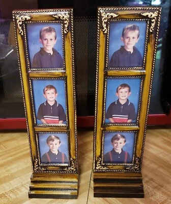 Juego de 2 marcos de fotos de torre escolar para fotos de 2-1/2" X 2" marrón/dorado Foto 1 de 3