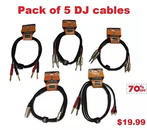 PACK of 5 DJ Cables - Picture 1 of 1