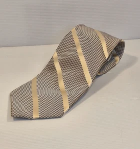 Light Brown RDX Silk Striped 100% Silk Necktie Business Formal Tie - Picture 1 of 5