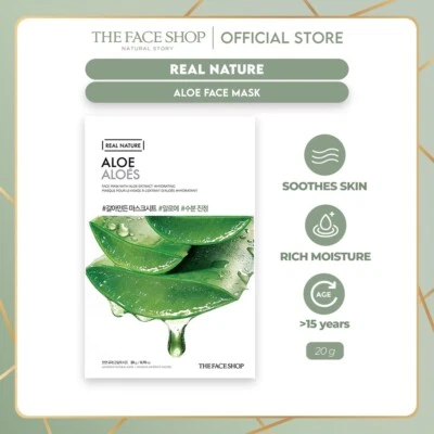 4 Packs @20grams Real Nature Aloe Vera Extract Mask Sheet free shipping - Bild 1 von 4
