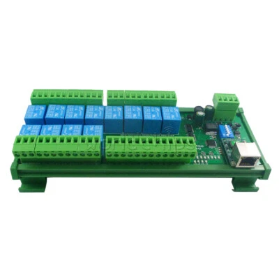 12 DIO Ethernet/RS485 Relay Module Modbus RTU TCP/IP Network PLC Expansion Board - Image 1 of 4