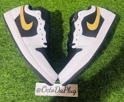 Nike Air Jordan 1 низкие белые черные золотистые мужские размеры nby 553558-172 - Изображение 1 из 4