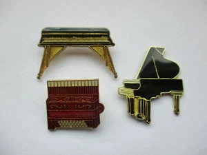 GRAND PIANO KEYBOARD ORGAN SQUEEZEBOX ACCORDIAN MUSIC JOB LOT ENAMEL PIN BADGE - Picture 1 of 6