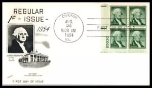 1954 George Washington Sc 1031 FDC LIberty Issue with Fleetwood cachet (L01 - Picture 1 of 1