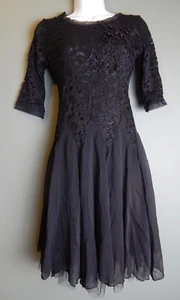 STYLEWE BLACK GUIPURE LACE HALF SLEEVE A-LINE MIDI DRESS NEW WITH TAGS NWT SZ 2 - Bild 1 von 10