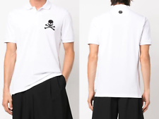 PHILIPP PLEIN Skull Polo Shirt Polohemd Leather PP Hexagon Logo Hemd T-shirt 4XL