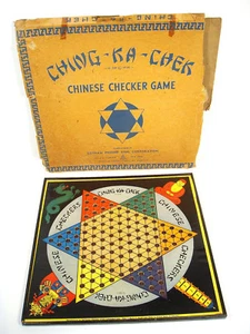 Vtg Gotham Pressed Steel Chinese Checker Board Corp In Box Ching Ka Chek - Picture 1 of 2