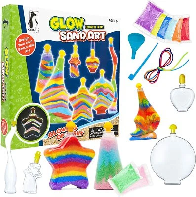 Sand Art Kit for Kids Glow in the Dark Sand Art Bottles and Necklaces-Free Post - image 1 of 4