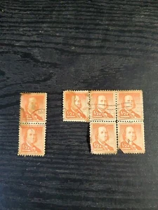 Ben Franklin 1/2 Cent Briefmarke Block von 7 gebraucht - Bild 1 von 6
