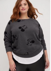 NWT Torrid Plus Size 6 6X 30 Sweatshirt - Disney Mickey & Minnie Mouse - Picture 1 of 5