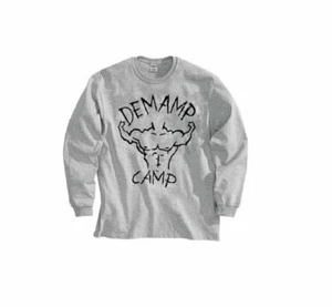 Adult Men's Workaholics DeMamp Camp Muscle Long Sleeve Heather Gray T-shirt Tee - Picture 1 of 1