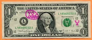 Yo Dude Dollar circa 1990-1995 Series 1988A Federal Reserve Note, Circulated - Picture 1 of 3