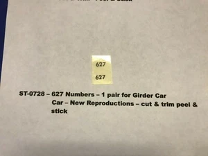 American Flyer Parts - 627 Girder Car Numbers 1 pair ST0728 - Picture 1 of 1