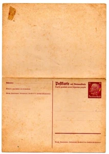 Tarjeta postal Alemania Von Hindenberg 15pf devolución - Imagen 1 de 2