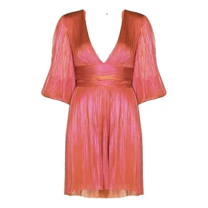 Mini Vestido MARIA LUCIA HOHAN Sandra Naranja Laminado Seda Talla 42 PVP1850 - Imagen 1 de 8