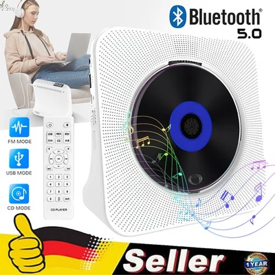 Tragbarer CD Player Bluetooth HiFi Lautsprechern FM Radio Desktop-CD-Player - Bild 1 von 4
