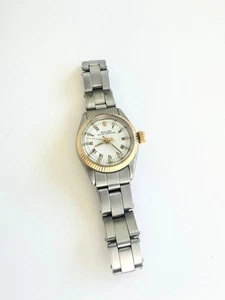 Rolex Oyster Perpetual Ladies 26 mm Two Tone White Roman Watch 6618 Circa 1964 - Picture 1 of 8