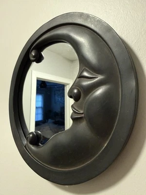 Espelho vintage lua crescente/lunar/celestial. Lua Adormecida Blk/Brn! Muito bom - Imagem 1 de 2