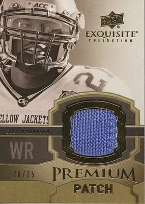 Calvin Johnson 2010 Upper Deck Exquisite Game Worn Patch Detroit Lions 20/35 - Image 1 of 2