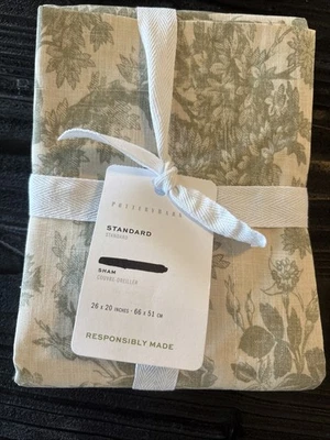 Pottery Barn Sorrel Toile ESTÁNDAR Sham Loden Verde NUEVO con etiquetas Foto 1 de 3