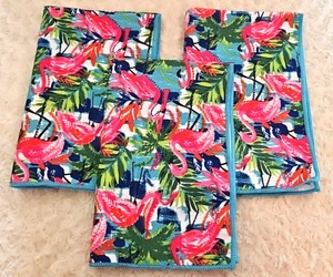 The Sloppy Chef 16"x24" Flamingos Palm Trees Microfiber Kitchen Towels Set of 3 - Picture 1 of 4