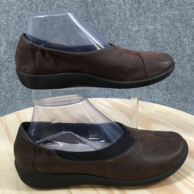 Clarks Collection Shoes Womens 8.5 M Sillian Jetay Slip On Comfort Brown Leather - Image 1 of 4