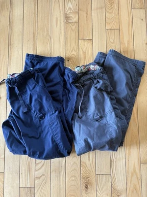 Koi Scrub Pants Women Medium Tall Blue and Gray Set of 2 Cargo Pockets - Изображение 1 из 3