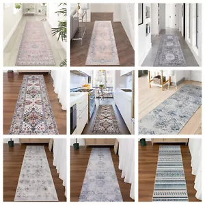Washable Hallway Runner Amazing Soft Plush Hall Way Carpet Non Slip Rug 80x300 - Picture 1 of 47