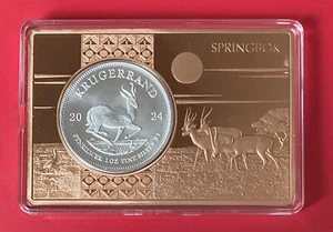 Münzbarren Kupfer Springbok inkl. 1 Oz Silber Krügerrand 2024 mit Zertifikat - Bild 1 von 4