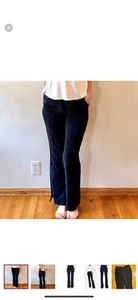 Anine Bing Jocelyn Side Slit Corduroy Trousers, Navy, XS - Picture 1 of 7