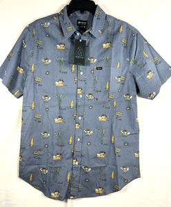 Matix Men's Medium Short Sleeve Staycation Dream Blue Button Up Shirt NEW - Picture 1 of 8
