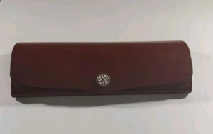 Eyeglasses Case  Wire Rim Glasses Case Button Closure Brown Felt Interior - Picture 1 of 7