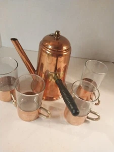 Vintage 9 Piece Irish Coffee Set Brass and Coppercraft Guild - Picture 1 of 8