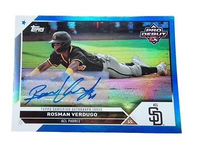Rosman Verdugo 2023 Topps Pro Debut Blue Parallel Autograph 029/150 - Image 1 of 4