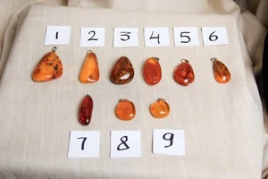 Natural Baltic Assorted Amber Pendants - Picture 1 of 37