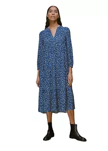 Whistles Amy Wild Leopard Trapeze Dress UK 10 12 Blue Animal Midi Midaxi RRP 139 - Picture 1 of 15