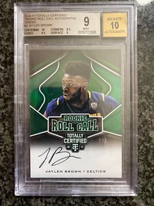 2016-17 Totally Certified Jaylen Brown Rookie Roll Call Green #/5 BGS 9 Auto 10 - Picture 1 of 2
