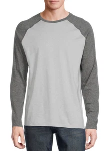 Camiseta para hombre George manga larga cuello redondo Raglan gris claro/gris talla mediana nueva - Imagen 1 de 9