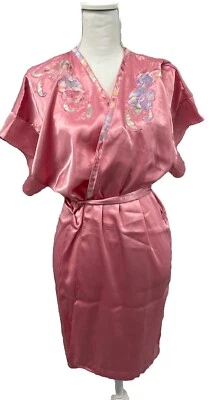 Винтажный Victoria's Secret золотой этикетки халат цветочный новый с Ярлыками розовый атласный короткий кимоно - Изображение 1 из 4